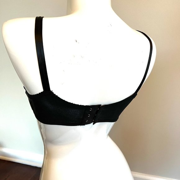 Vintage 70's-80's Edith Lances Minimizing Hand Sewn Bra Style 453 Black - Picture 11 of 16